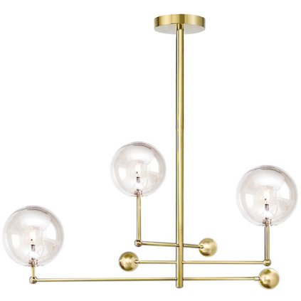 Toolight, Závěsná lampa skleněné koule 3 ks APP918-3CP, zlatá, OSW-03230