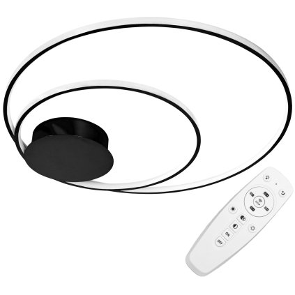 Toolight - LED stropní svítidlo + dálkové ovládání APP802-C, černá, OSW-09751