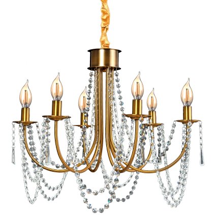 Toolight - Křišťálový lustr Glamour APP765, zlatá, OSW-08485