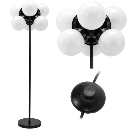 Toolight - Podlahová lampa 6xE27 APP905-6F, černá-bílá, OSW-03204