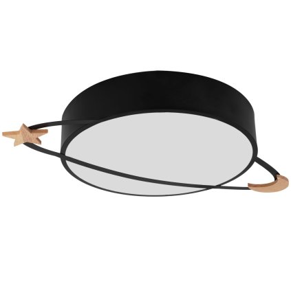 Toolight - Stropní lampa Moon Black E27 60W APP866-C, černá, OSW-08961