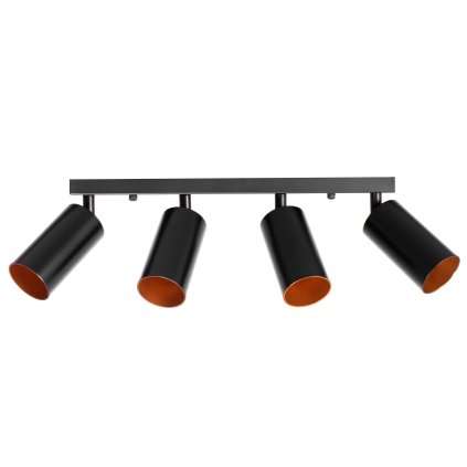 Toolight, stropní reflektorové svítidlo 4xGU10 60W APP940-4C, černá, OSW-03858