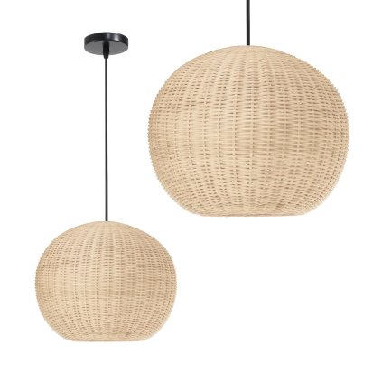 Toolight - Stropní svítidlo z přírodního bambusu Boho E27 60W APP882-1CP, hnědá, OSW-05242