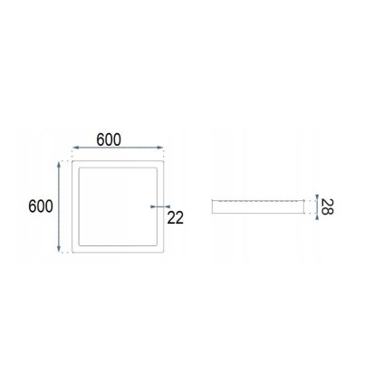 166083 toolight led panel 42w biely 6500k 092 sq 42c biela osw 03101