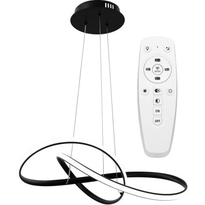Toolight - LED závěsné svítidlo APP395-CP + dálkové ovládání, černá, OSW-06911