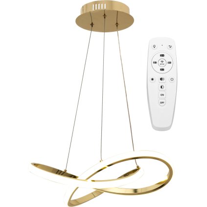 Toolight - Moderní LED kruhové závěsné stropní svítidlo + dálkové ovládání APP390-CP, zlatá, OSW-06906