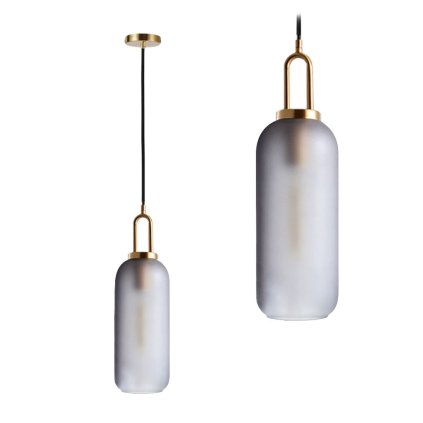 Toolight - Skleněná závěsná svítilna 1xE27 60W APP442-CP, zlatá, OSW-05934