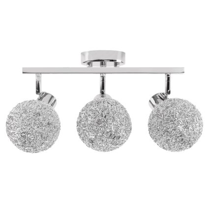 Toolight - Stropní kovová lampa GLAMOUR 3xE27 60W APP672-3C, chromová, OSW-05642