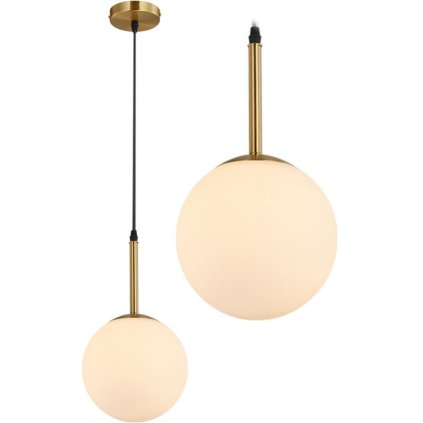 Toolight - Stropní skleněná svítilna APP431-1CP, bílá-zlatá, OSW-00560