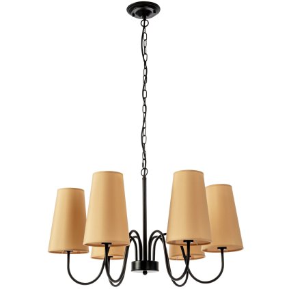 Toolight - Stropní svítidlo 6xE27 APP622-1CP, černá-béžová, OSW-08491