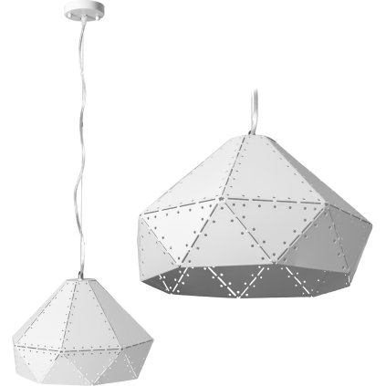 Toolight - Závěsné kovové stropní svítidlo 1xE27 APP237-1CP, bílá, OSW-05459