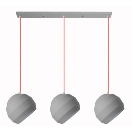 Toolight - Závěsné trojité stropní svítidlo 3xE27 APP384-3CPR, šedá, OSW-05016