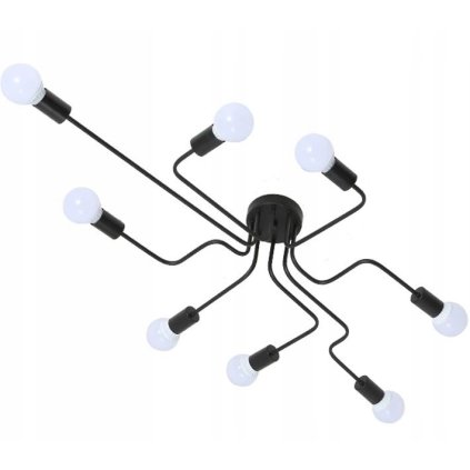 Toolight - Stropní / nástěnné svítidlo Agaro Spider 8xE27, černá, OSW-06606