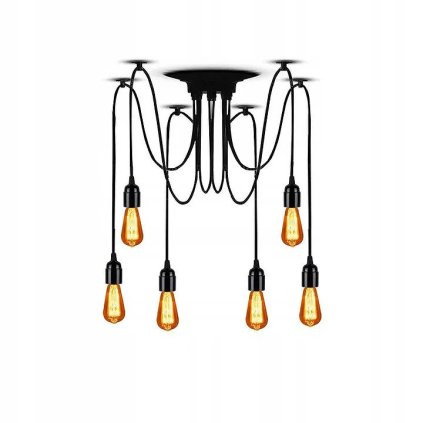 Toolight - Stropní lampa Spider 6xE27, černá, OSW-00017