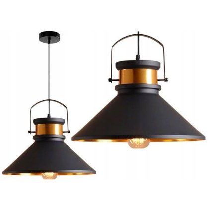 Toolight - Stropní svítidlo ASTI B 1xE27, černá-zlatá, OSW-00179