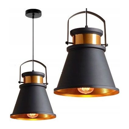 Toolight - Stropní svítidlo ASTI C 1xE27, černá-zlatá, OSW-00180