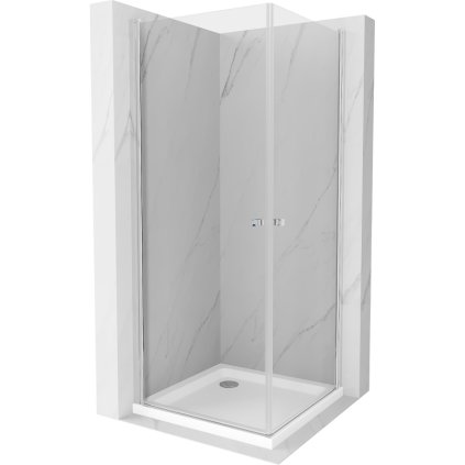 185850 mexen pretoria duo sprchovaci kut s 2 kridlovymi dverami 70 dvere x 70 dvere cm 6mm cire sklo chromovy profil slim sprchova vanicka 5cm biela 852 070 070 01 02 4010