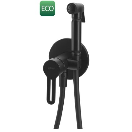 Sapho, Podomítková baterie s bidetovou sprškou, kulatá, černá matná