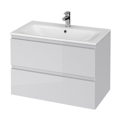 Cersanit Moduo, umyvadlová skříňka + umyvadlo 80cm, šedá lesklá, S801-315-DSM