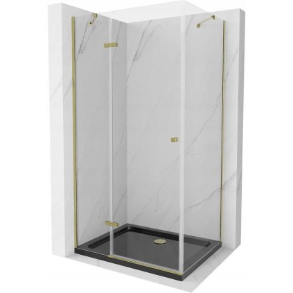 184533 mexen roma sprchovaci kut s 1 kridlovymi dverami 120 dvere x 90 stena cm 6mm cire sklo zlaty profil slim sprchova vanicka 5cm cierna 854 120 090 50 00 4070g