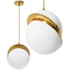Toolight, závěsná stropní lampa akrylová koule 1xE27 APP481-1CP, bílá-zlatá, OSW-00598