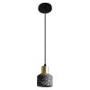 Toolight, betonová stropní lampa Lastri Black 1xE27 APP930-1CP, černá-zlatá, OSW-07007