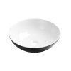 Invena Tinos, keramické umyvadlo na desku 39,5x39,5x13,5 cm, černá-bílá, INV-CE-43-041-C