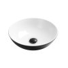 Invena Tinos, keramické umyvadlo na desku 39,5x39,5x13,5 cm, černá-bílá, INV-CE-43-041-C