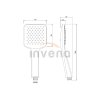 Invena Trend, ruční sprchová hlavice s 1 funkcí, černá, INV-AS-91-004-S
