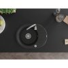 Mexen Kevin, granitový dřez 586x458x190 mm, 1-komorový, černá - stříbrná metalíza, 6517581005-73