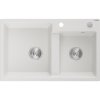 Mexen Tomas, granitový dřez 800x500x190 mm, 2-komorový, bílá, 6516802000-20