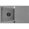 Mexen Cesar, granitový dřez 775x470x190 mm, 1-komorový, šedá s černým sifonem, 6514771010-71-B