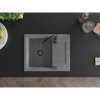 Mexen Enzo, granitový dřez 576x465x174 mm, 1-komorový, šedá s černým sifonem, 6506571005-71-B
