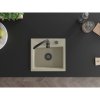Mexen Milo, granitový dřez 435x410x171 mm, 1-komorový, béžová s černým sifonem, 6505441000-69-B