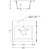 Mexen Milo, granitový dřez 435x410x171 mm, 1-komorový, bílá s černým sifonem, 6505441000-20-B