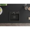 Mexen Milo, granitový dřez 435x410x171 mm, 1-komorový, černá-zlatá metalíza s černým sifonem, 6505441000-75-B