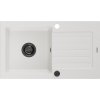 Mexen Pablo, granitový dřez 752x436x161 mm, 1-komorový, bílá s černým sifonem, 6510751010-20-B