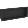 Mexen X-Wall-R, polička na zapuštění na obklad s límcem 60 x 20 cm, černá matná, 1970602010