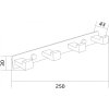 Mexen příslušenství, Věšák na ručníky 4-háčky, chrom, 709264-00