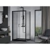 Mexen Apia sprchový kout s posuvnými dveřmi 100 (dveře) x 80 (stěna) cm, 5mm čiré sklo, černý profil + černá sprchová vanička s černým sifonem, 840-100-080-70-00-4070B