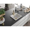 Mexen Milo, 1-komorový granitový dřez 435x410x171 mm a zlatá baterie Rita, bílá, 6505-20-670300-50