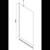 Mexen Next, vanová zástěna 1-křídlová 50 x 150 cm, fixní křídlo, 6 mm čiré sklo s černým vzorem, bílý profil, 895-050-000-00-70-20