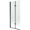 Mexen Castor, 2-křídlová vanová zástěna 80 x 150 cm, 6 mm čiré sklo, černý profil, 892-080-002-70-00