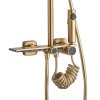Rea Helix, nástěnný sprchový set s termostatickou baterií a bidetovou sprškou, zlatá matná, REA-P6621