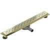 Mexen Flat 360°, nerezový sprchový žlab vzor M12 50 cm, zlatá lesklá, 1521050-40