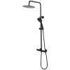 Rea Vincent, sprchový set s termostatickou baterií a dešťovou hlavicí 25cm, černá m atná, REA-P6600
