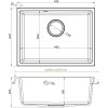 Sink Quality Crypton 60, kuchyňský granitový dřez 535x400x205 mm + chromový sifon, černá, SKQ-CRY.C.1KBO.60.X
