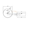 Invena Granada, kulaté umyvadlo na desku 410x410x145 mm, bílá, INV-CE-44-001-W