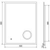 Mexen Kala, LED koupelnové zrcadlo s podsvícením a kosmetickým zrcadlem 60 x 80 cm, 6000K, ochrana proti zamlžování, 9820-060-080-611-00