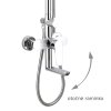 Mereo, Nástěnná baterie Dita 150 mm se sprch. soupravou,otoč.ramínkem, ruční a talíř. sprchou 225x225mm, CBE60101SBD